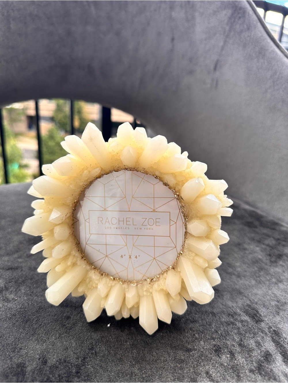 Rachel Zoe Cream Crystal Cluster Photo Frame